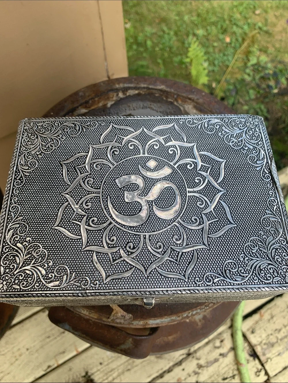Trinket Box Made From Wood Velvet Inside